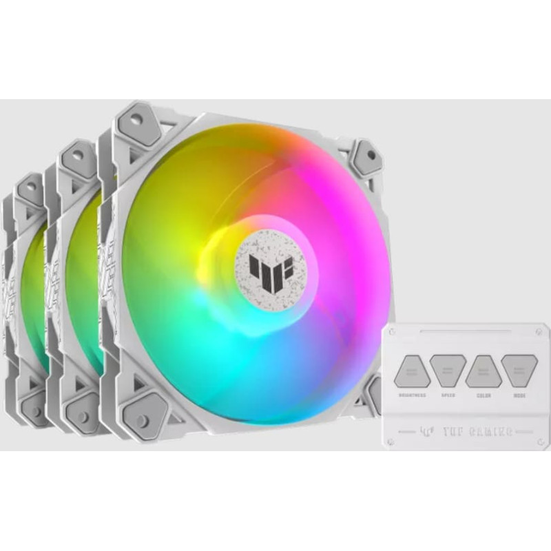 Asus TUF GAMING TF120 ARGB WHITE EDITION 3IN1 Kompiuterio korpusui Orinis aušintuvas 12 cm Balta 3 vnt