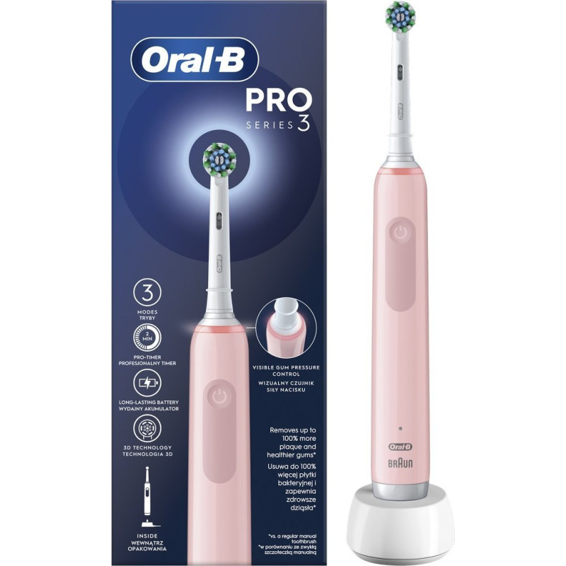 Oral-B Brush Oral-B Pro 3 CrossAction Pink