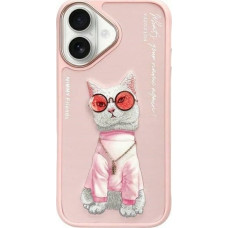 Scool Nimmy iPhone 16 6.1" case pink/pink Glasses Cool Cat