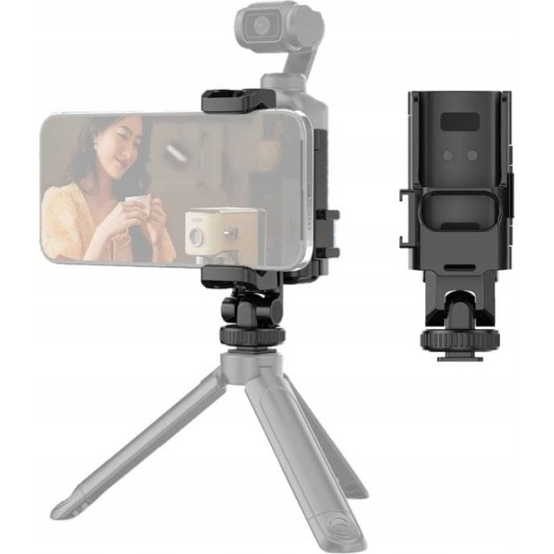 Puluz Obudowa Uchwyt Mocowanie Do Dji Osmo Pocket 3 Iso 1/4"" + Uchwyt Na Telefon / Pu726b