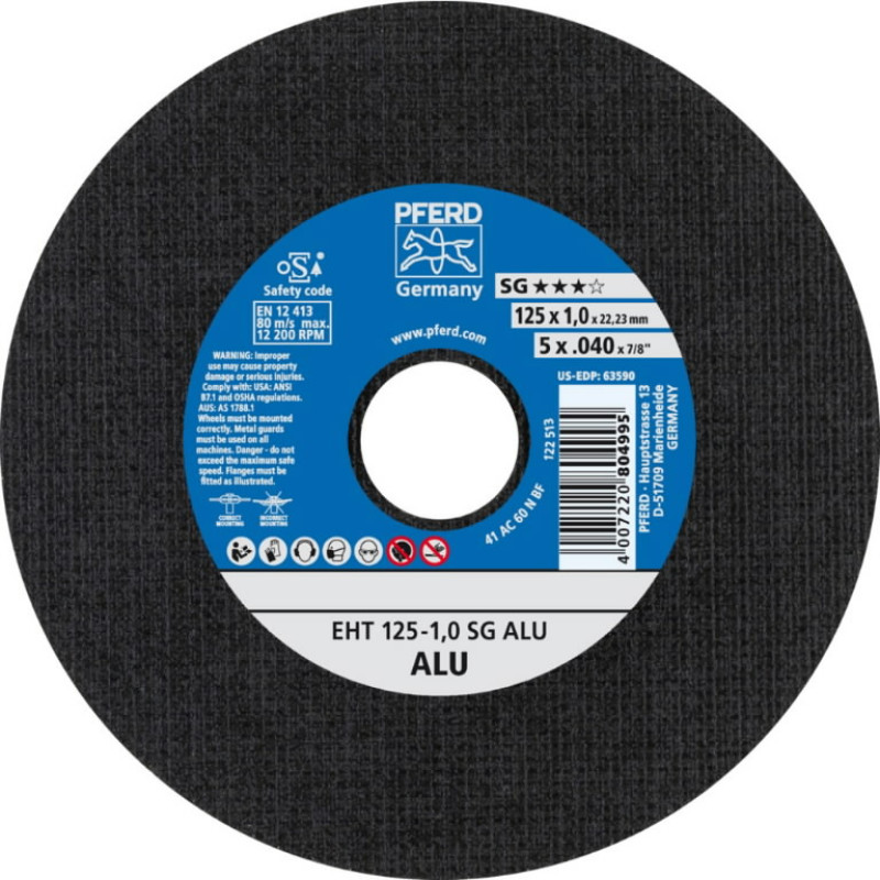 Pferd Pjovimo diskas SG Alu 125x1mm, Pferd