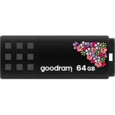Goodram memory USB UME2 SPRING 64GB USB 2.0 Black USB atmintukas USB A tipo Juoda