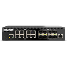 Qnap QSW-M3216R-8S8T tinklo komutatorius Valdomas L2/L3 10G Ethernet (100/1000/10000) 1U Juoda