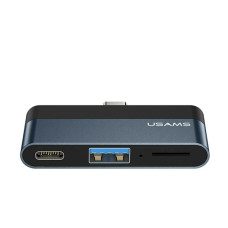 Usams USB adapter Usams US-SJ491 USB-C - USB + USB-C Black (6958444945620)