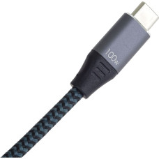 Premiumcord Nabíjecí kabel USB-C, 2xUSB-C na USB-C, 100W, 1m, černá