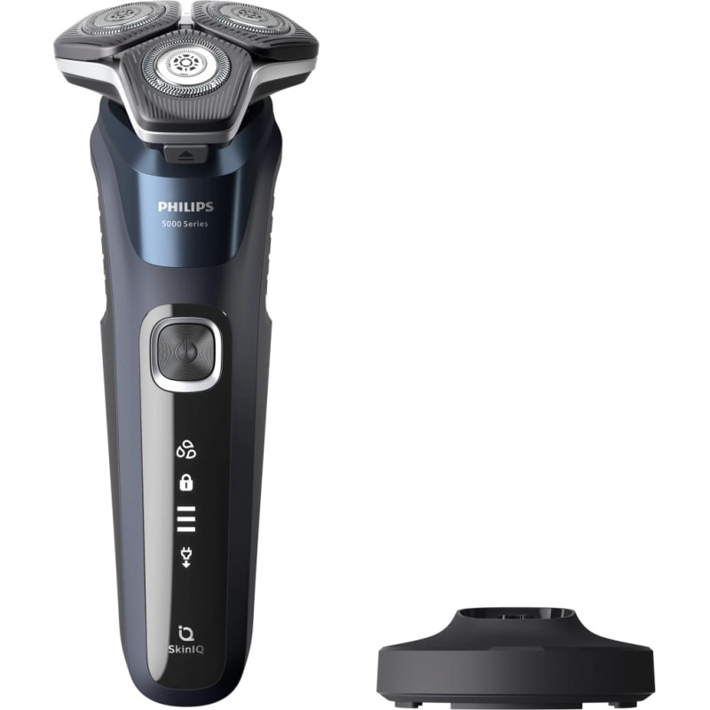Philips SHAVER Series 5000 S5885/25 skustuvas vyrams Rotorinis skustuvas Apkarpymo mašinėlė Mėlyna