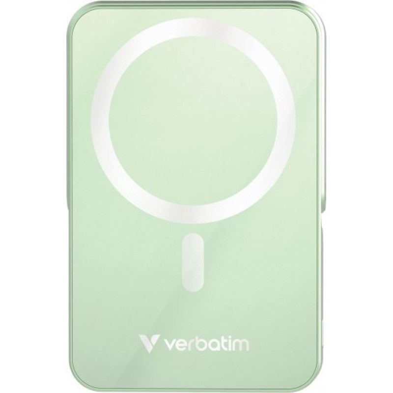 Verbatim Powerbank Verbatim Charge 'n' Go Magnetic Wireless with Stand 10000mAh USB-C PD 3.0 Green