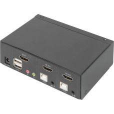 Digitus KVM Switch 2 Port, KVM switch black