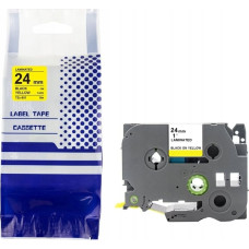 Brother Taśma BROTHER TZE-651 24mm x 8m czarny na żółtym zamiennik