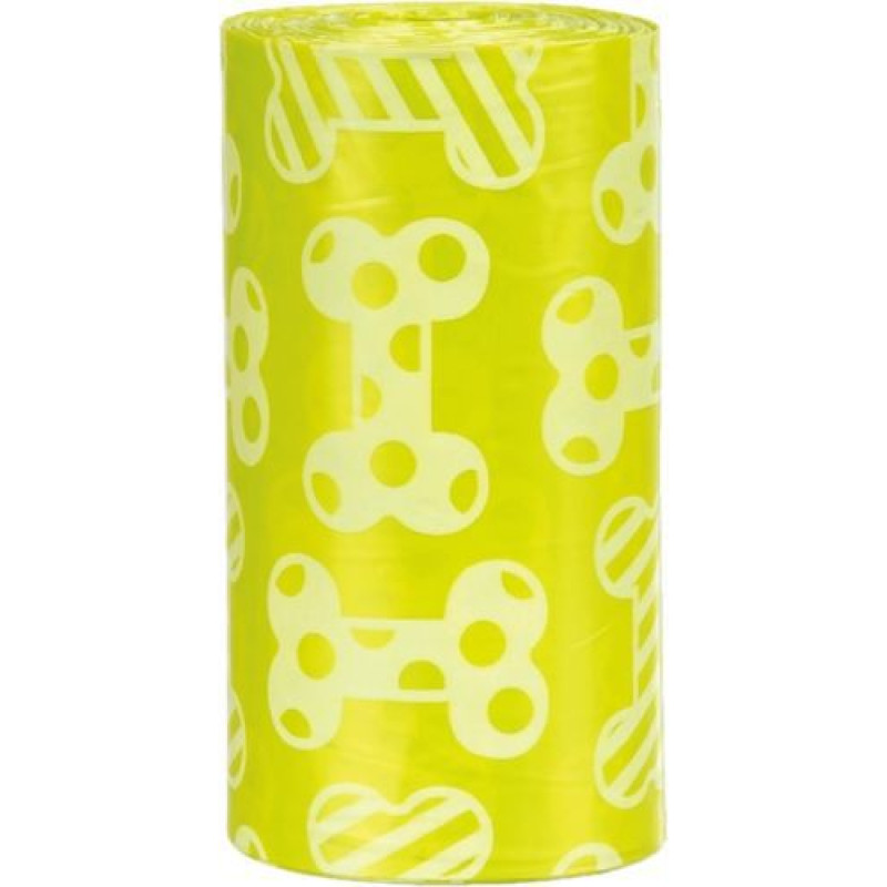 Trixie Lemon-flavoured feces bags, M,20pt x 4 rolls/op yellow
