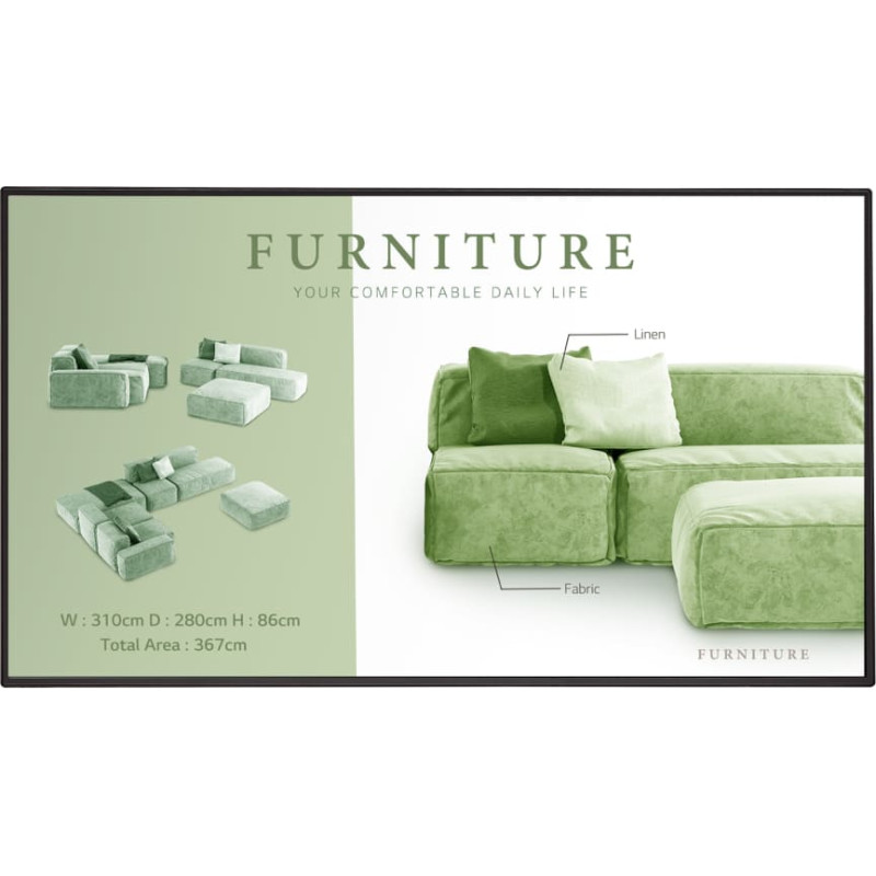 LG 43UM5N-H Skaitmeninis informacinis plok&scaron;čias ekranas 109,2 cm (43") LCD &bdquo;Wi-Fi&ldquo; 500 cd/m&sup2; 4K Ultra HD Juoda WebOS 24/7