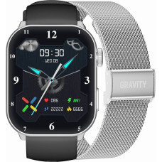 Gravity Smartwatch Damski GRAVITY GT28-9 Pasek + Bransoleta Czarno Srebrny
