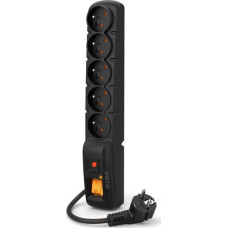 Acar Power strip Acar F5 overvoltage 5 sockets 2.5 m black (W2052)