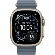 Apple Watch Ultra 3, Smartwatch titanium, 49 mm, Ocean bracelet maritime blue, titanium case, cellular