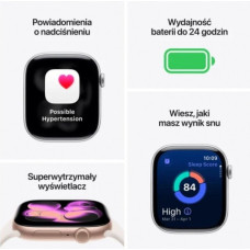 Apple Watch Series 11 GPS koperta 46 mm z aluminium w kolorze gwiezdnej szarości, pasek sportowy w kolorze czarnym - rozmiar S/M