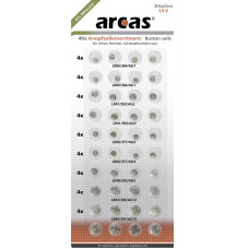 Arcas | AG Set (8xAG1, 8xAG3, 8xAG4,  8xAG13, 4xAG5, 4xAG12) | Alkaline Button Cell | 40 pc(s)