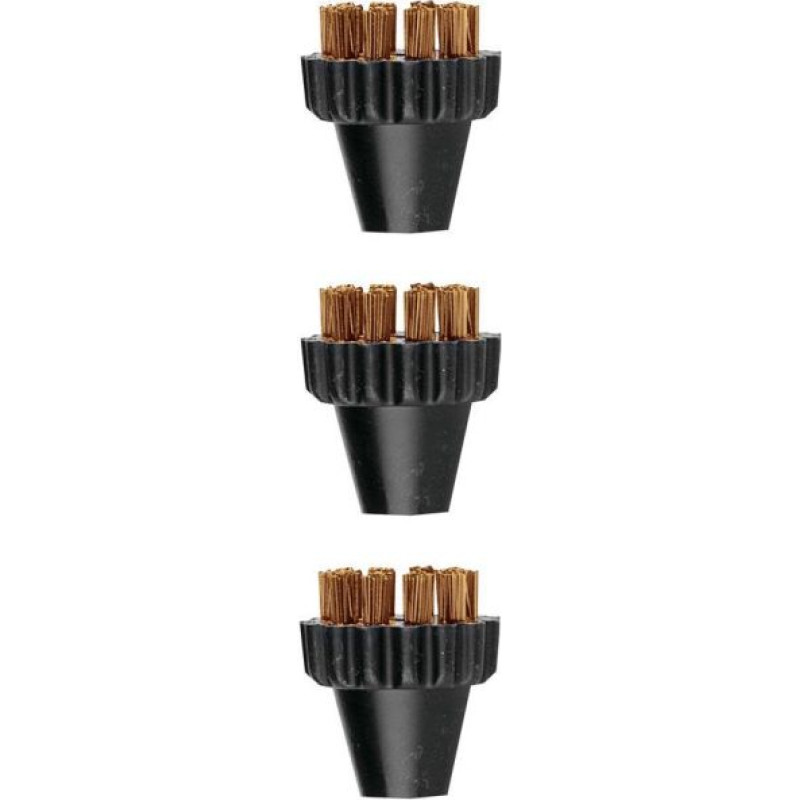 Polti | 3 Small Brass Bristles Brushes Kit | PAEU0297 Vaporetto Lecoaspira Unico