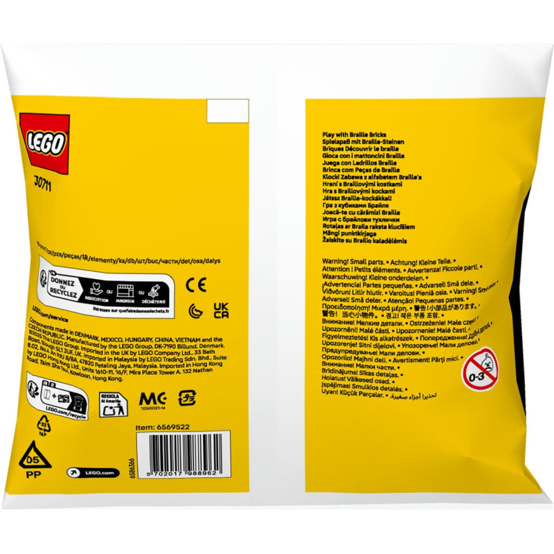 Lego 30711 Braille Brick Fun, Construction Toy Polybag