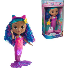 Spin Master Gabby's Dollhouse: The Movie - Sing & Shine Mermaid Gabby, 30cm tall water play doll with light & sound effects