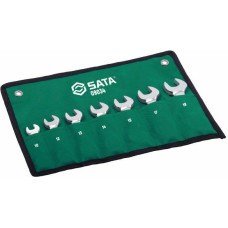 Sata ZESTAW KLUCZY PŁASKO-OCZKOWYCH KRÓTKICH Z GRZECHOTKĄ 7szy.