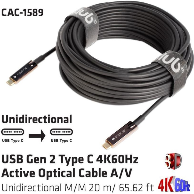 Club3D CABLE USB-C 20M/M/M CAC-1589 CLUB3D
