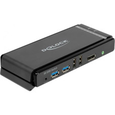 Delock DisplayPort 1.4 KVM Switch, 8K 60Hz, USB 3.2 Gen 1, Audio, KVM Switch (grey/black)