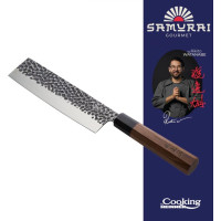 Daržovių peilis Nakiri 18cm SAMURAI GOURMET juodmedžio ir riešutmedžio rankena HR-EVI-RH18 HEINNER