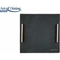 Natūralaus akmens serviravimo padėklas su rankenėlėmis 30x30cm HR-JT-30P HEINNER