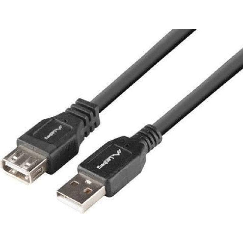 Lanberg USB cable Lanberg USB-A - USB-A 1.8 m Black (CA-USBE-15CU-0018-BK)
