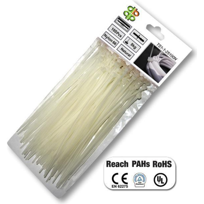 Bradas OPASKA PLASTIKOWA BIAŁA  3,6 x 200mm 100szt.