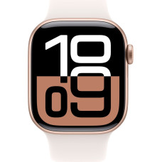 Apple Watch Series 10, Smartwatch (rose gold, Aluminum, 46 mm, Sport Band Pale Pink S/M)