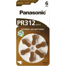 Panasonic Hearing aid battery PR41 6 pcs.
