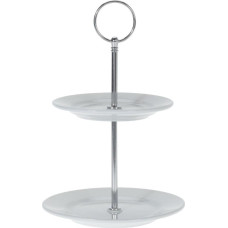 Excellent Houseware Patera 2-piętrowa na ciastka ciasto porcelanowa uniwersalny
