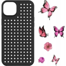 Pinit Zestaw Etui Pinit Dynamic + Flower/ Butterfly Pin iPhone 14 6.1" czarny/black wzór 1