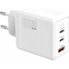 TB Ładowarka TB Ładowarka sieciowa 2x USB C + USB A Power Delivery biała, GaN 65W
