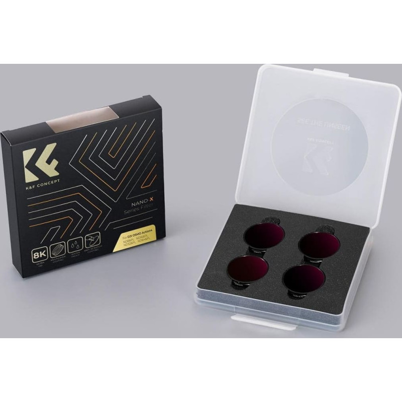 K&F Concept Filtr Kf Zestaw Filtrów K&f Concept Szarych Polaryzacja Nd8 Nd16 Nd32 Nd64 Do Dji Osmo Action 4 / Sku.2077