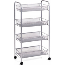 Zeller Uniwersalny organizer, regał z k&oacute;łkami, siatka stalowa, możliwością przechowywania na 4 poziomach, Zeller