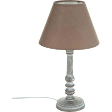 Atmosphera Lampka stojąca z drewnianą podstawką, ciekawy dodatek do oświetlenia pomieszczeń w stylu vintage