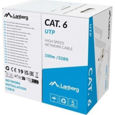 Lanberg KABEL LAN UTP KAT.6 100M DRUT CU SZARY CPR + FLUKE PASSED LANBERG