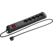 Lanberg Listwa zasilająca Lanberg SP1 przeciwprzepięciowa 5 gniazd 5 m czarna (SP1-05E-0500-BK)