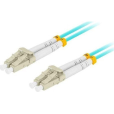 Lanberg PATCHCORD LIGHT MM LC/UPC-LC/UPC DUPLEX 3.0MM OM3 50/125 LSH 1M AQUA LANBERG