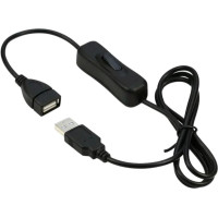 Premiumcord Prodlužovací kabel USB 2.0 s vypínačem, 1m, černá