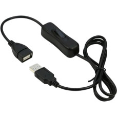 Premiumcord Prodlužovací kabel USB 2.0 s vypínačem, 1m, černá
