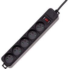 Akyga Power strip Akyga overvoltage 5 sockets 3 m black (AK-SP-05B)