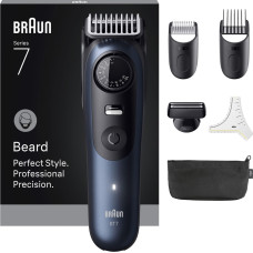 Braun BeardTrimmer 7 BT7520 Baterija 40 2 cm „Wet & Dry“ Juoda, Mėlyna