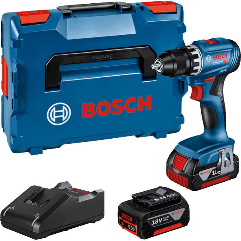 Bosch GSR 18V-45 Professional 500 RPM Beraktė 900 g Juoda, Mėlyna