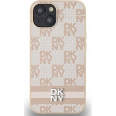 Dkny DKNY DKHCP15SPCPTSSP iPhone 15 / 14 / 13 6.1" różowy/pink hardcase Leather Checkered Mono Pattern & Printed Stripes