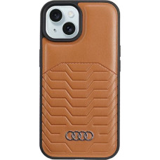 Audi Audi Synthetic Leather MagSafe iPhone 15 / 14 / 13 6.1" brązowy/brown hardcase AU-TPUPCMIP15-GT/D3-BN