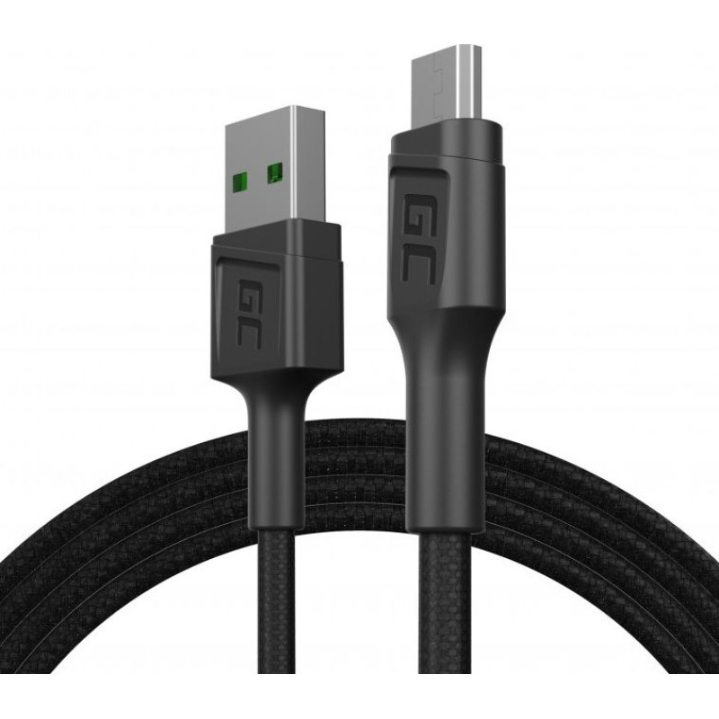 Green Cell USB cable Green Cell USB-A - microUSB 1.2 m Black (KABGC20)