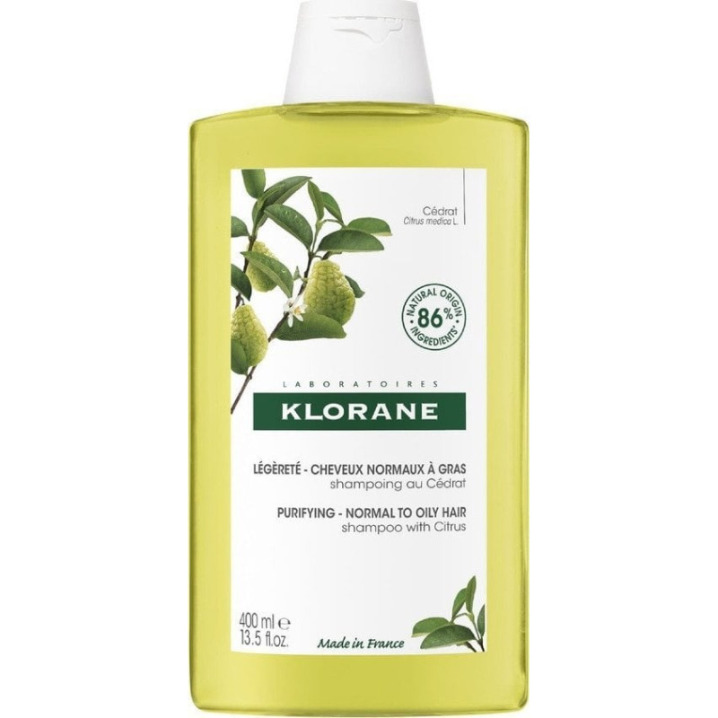 Klorane Purifying Shampoo oczyszczający szampon do włosów z ekstraktem z cytrusów 400ml